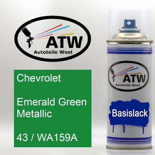 Chevrolet, Emerald Green Metallic, 43 / WA159A: 400ml Sprühdose, von ATW Autoteile West.